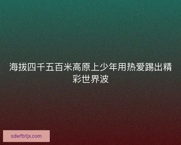 海拔四千五百米高原上少年用热爱踢出精彩世界波 海拔四千五百米高原上少年用热爱踢出精彩世界波