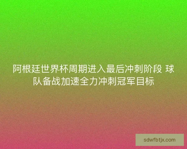 阿根廷世界杯周期进入最后冲刺阶段 球队备战加速全力冲刺冠军目标